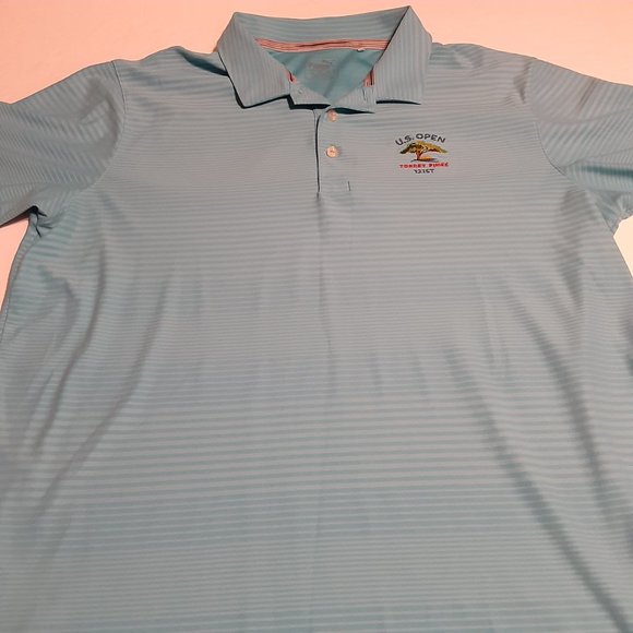 Puma Men's U.S. Open Torrey Pines 121st SS Striped Polo Shirt Size L - Picture 2 of 8